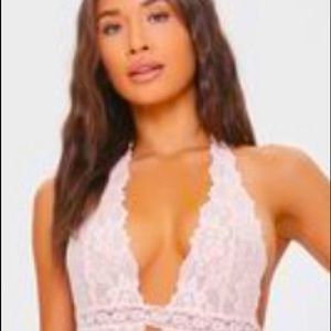 Lace halter bodysuit